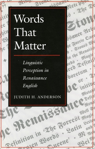 Cover of Words That Matter by Judith H. Anderson