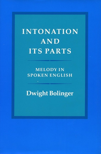 Cover of Intonation and Its Parts by Dwight Bolinger