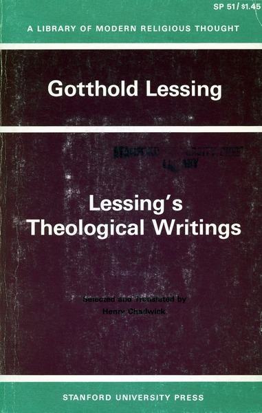 Cover of Lessing’s Theological Writings by Gotthold Lessing Translated by Henry Chadwick